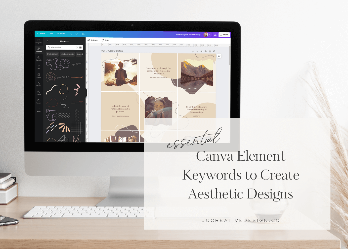 Essential Canva element keywords for aesthetic graphic designs