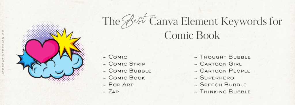 List of the best Canva elements for comic books