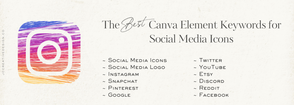 List of free Canva element keywords for social media