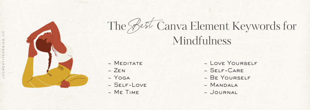 List of Canva keywords for mindfulness