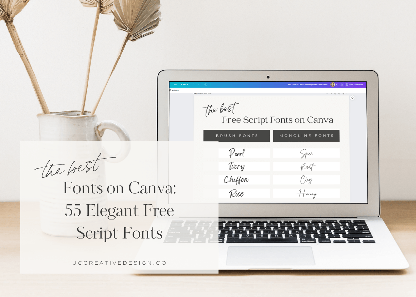 The 55 best fonts on Canva - list of elegant free script and cursive fonts