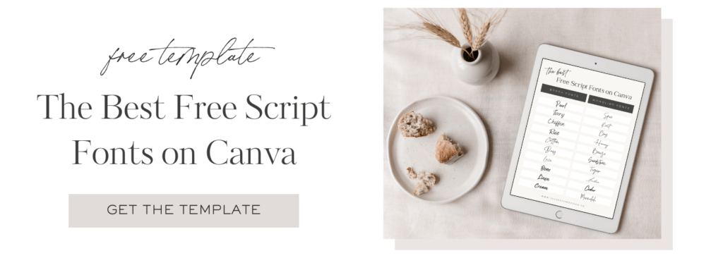 Opt-in link for free Canva script fonts Canva template